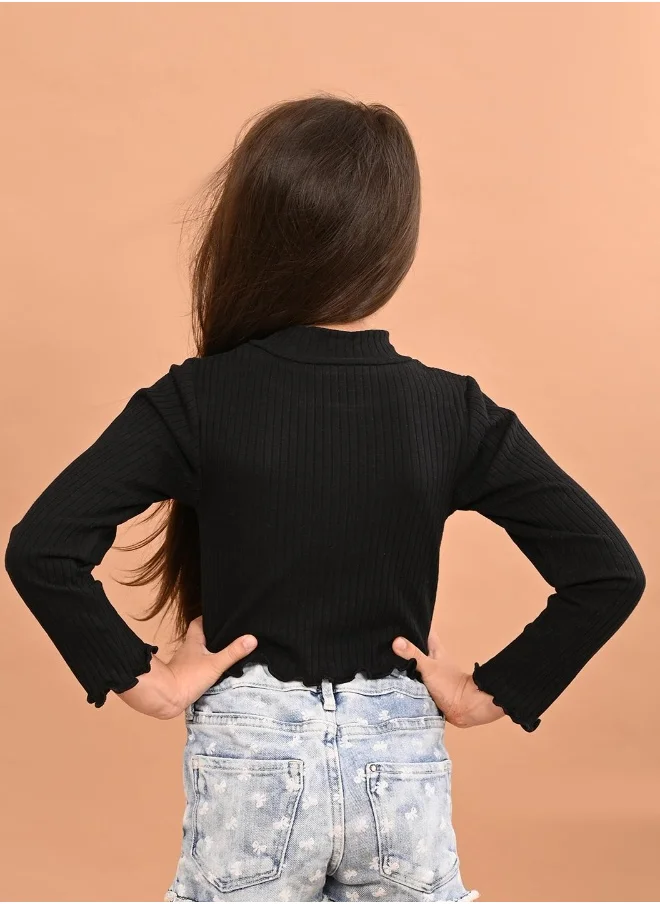 ليل بيكس Solid Full Sleeves Top