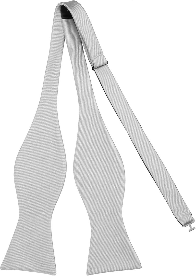 pensee Mens Solid Bowtie Woven Self Tie Bow Ties Tuxedo & Wedding Bowties - Image 1