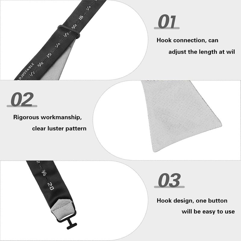 pensee Mens Solid Bowtie Woven Self Tie Bow Ties Tuxedo & Wedding Bowties - Image 4