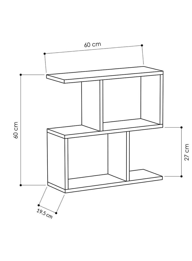 Mourah Home Homemania 2 Tier Storage End Side Table | Versatile C Table | 60X60X19.5Cm | Shelves Organizer | Office Living Room | End Desk Stand Display (Brown)- 2 Years Warranty - Image 5