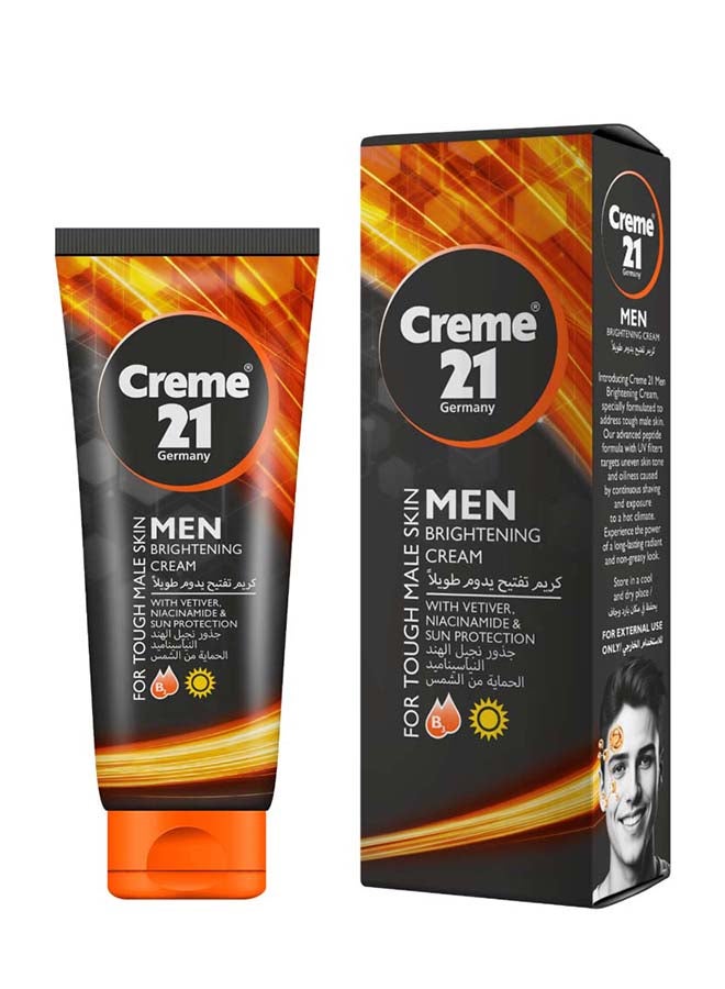 Creme 21 Men Brightening Cream – 100ml | Face Moisturizer with Niacinamide & Vetiver | SPF 15 UV Protection | Brightening & Hydrating Formula for Tough Male Skin | Non-Greasy & Sticky | Made in Germany