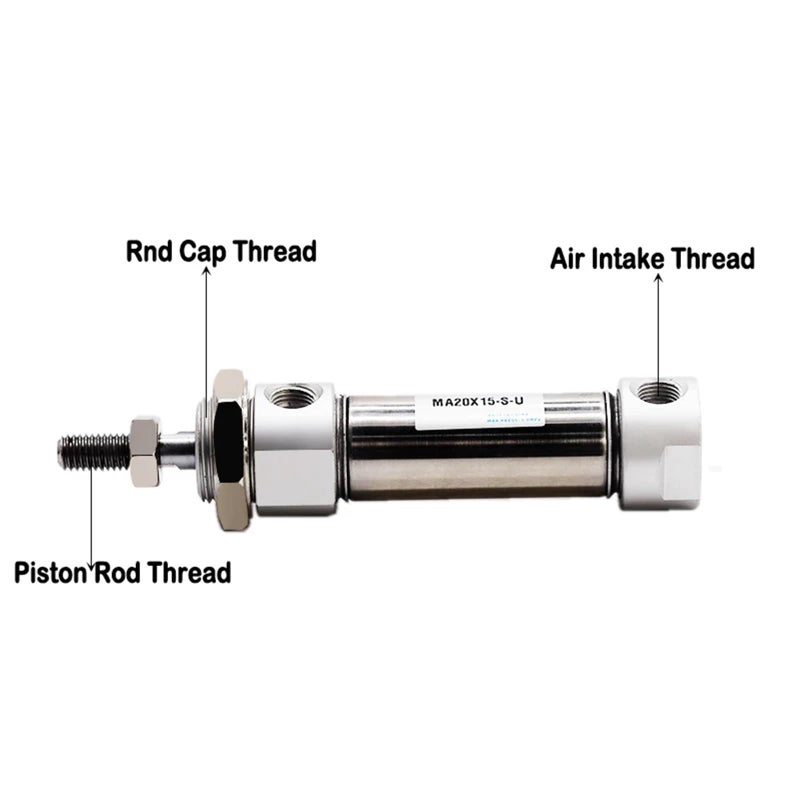 MA25 Bore 25mm Mini Pneumatic Cylinder Stroke 25mm S U Flat Tail - Image 4