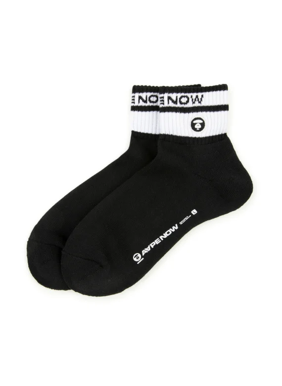 AAPE AAPENOW moonface logo striped socks