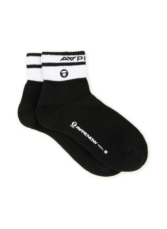 AAPE AAPENOW moonface logo striped socks