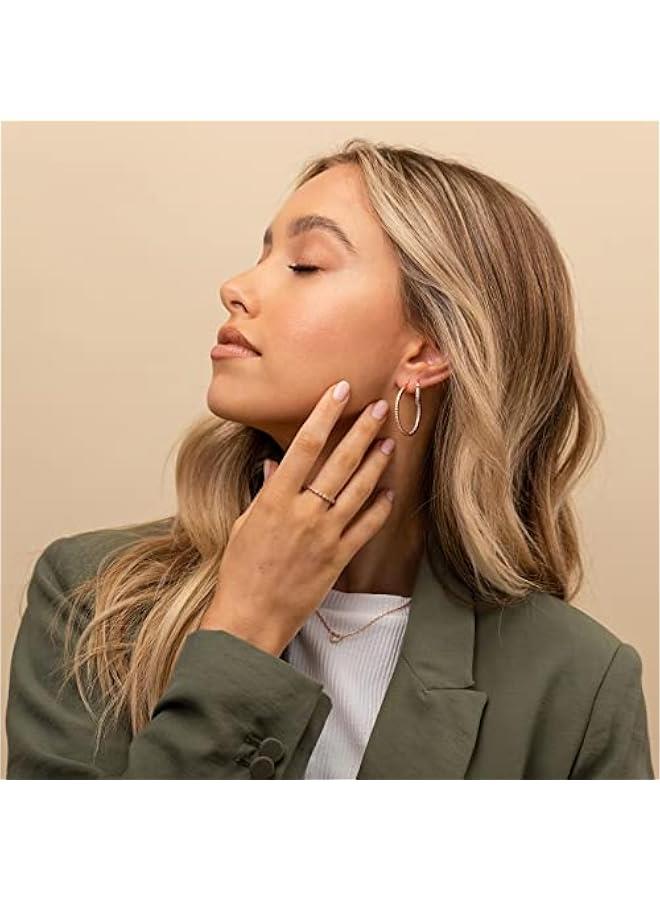 PAVOI 14K Gold Plated Rings Cubic Zirconia Band | Marquise Milgrain Eternity Bands | Gold Rings for Women - Image 2