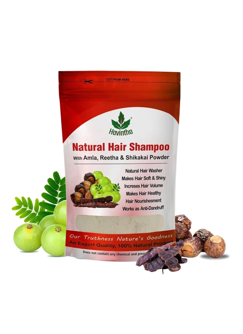 Havintha - Natural Hair Shampoo for Hair 8 oz, AMLA REETHA SHIKAKAI POWDER (Phyllanthus emblica, Sapindus mukorossi, Acacia concinna),Product of Havintha, 227g - Image 1