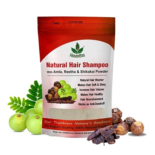 Havintha Natural Hair Shampoo for Hair 8 oz, AMLA REETHA SHIKAKAI POWDER (Phyllanthus emblica, Sapindus mukorossi, Acacia concinna),Product of Havintha, 227g - Image 1