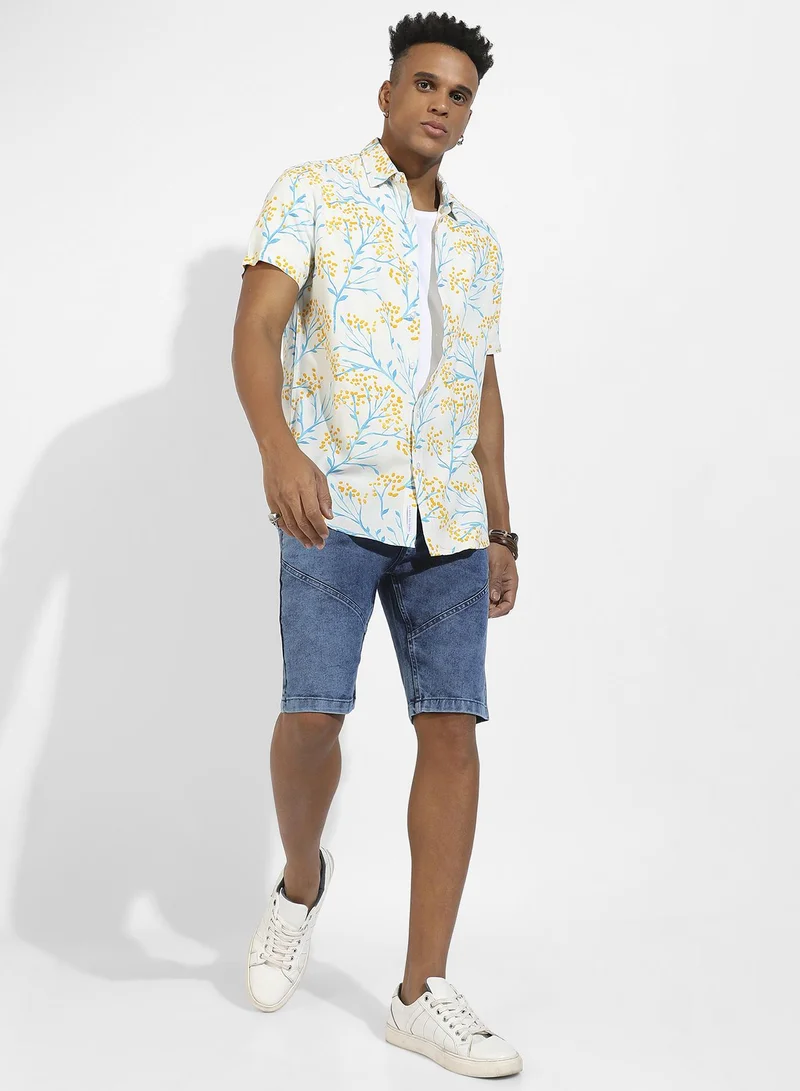 CAHOOT  Men's Multicolour Floral Strokes Shirt for Men | Best Price UAE