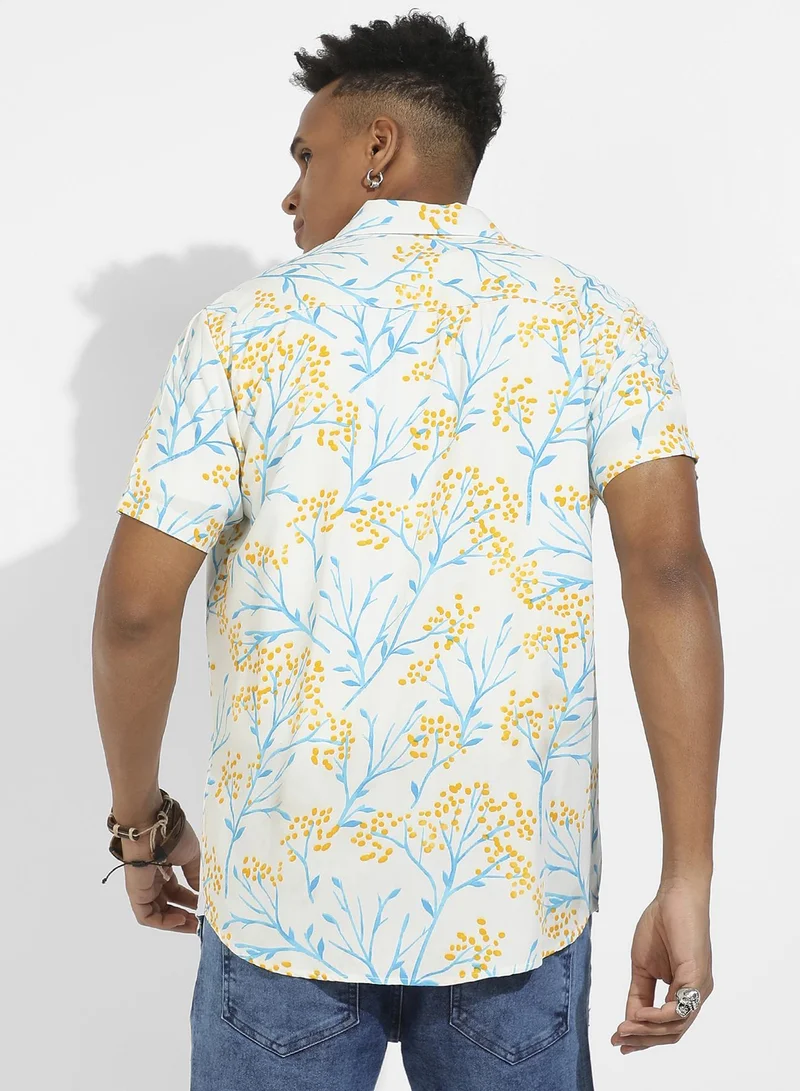 CAHOOT  Men's Multicolour Floral Strokes Shirt for Men | Best Price UAE