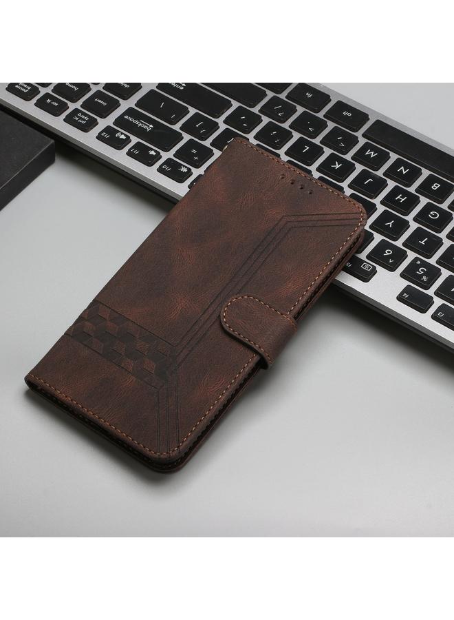 S-TOP Case For Motorola Moto G14 Cubic Skin Feel Flip Leather Phone Case - Image 2