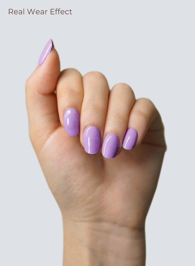 Beaolata Real Gel Nail Strips (No UV Light Needed) - 44Pcs Salon Quality Nail Stickers - Long Lasting Polish Wraps for Women, Easy Apply & Remove (Lilac Dream Purple) - Image 2