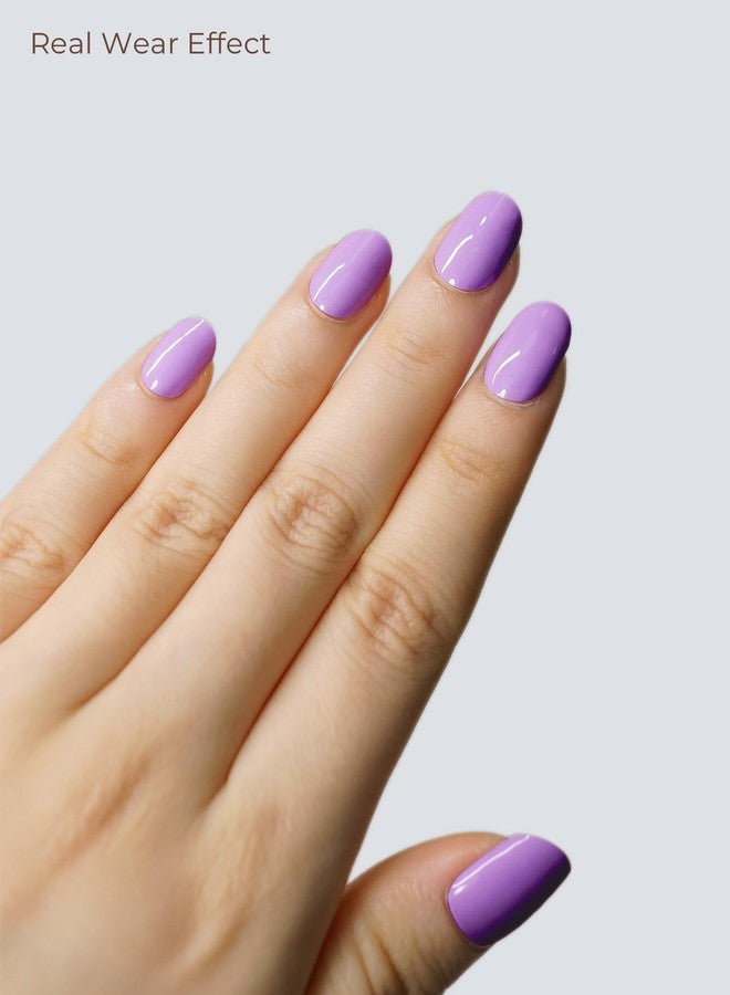 Beaolata Real Gel Nail Strips (No UV Light Needed) - 44Pcs Salon Quality Nail Stickers - Long Lasting Polish Wraps for Women, Easy Apply & Remove (Lilac Dream Purple) - Image 3