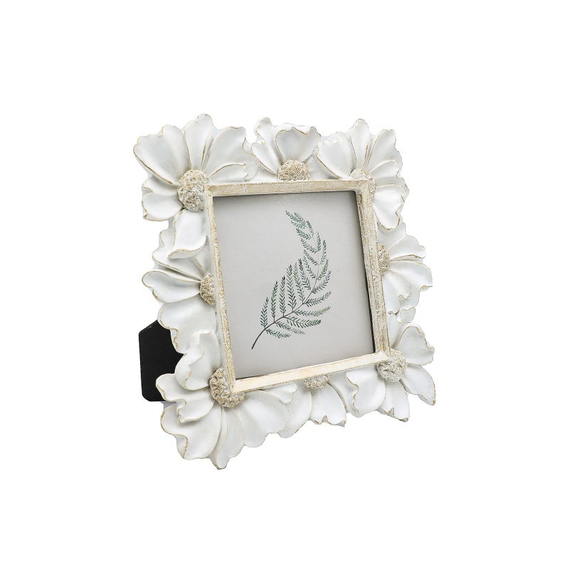 YULINK 4x4 Small Vintage Picture Frame  Tiny Antique White Ornate Square Photo Frame  for Tabletop and Wall Display  Decorative Floral Design Retro Home Decor  Old Fashioned Photo Gallery Art - Image 5