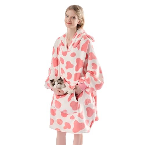 Krifey Wearable Blanket Hoodie, Oversized Sherpa Fleece Sweatshirt with Giant Pocket, Birthday Gifts for Women, Mom, Sister - Image 2