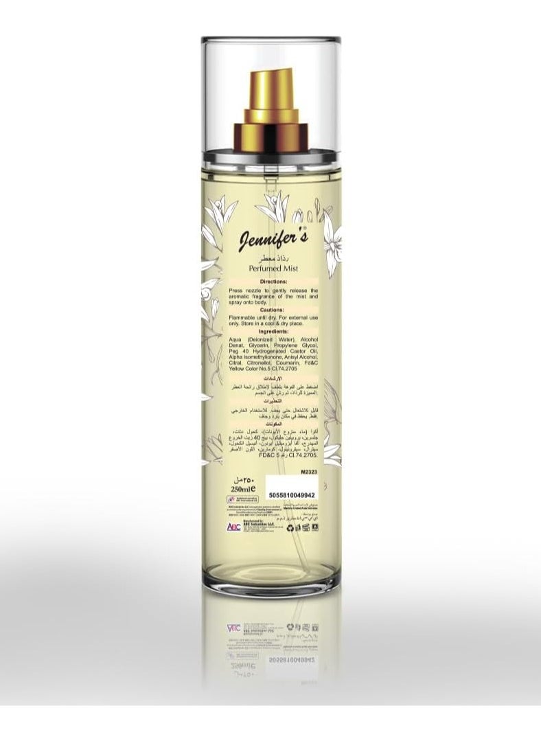 Jennifer's Jennifer's Hot Vanilla Perfumed Mist 250 ML - Refreshing Experience Anytime, Anywhere  - Image 2
