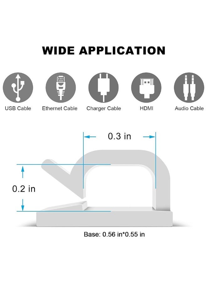 JZS Outdoor Light Clips,Christmas Light Clips for String Lights, Adhesive Cable Clips for Cable Management Cord Organizer, Wire Holders Hooks for Wall, Car, PC,100PCS,White - Image 2