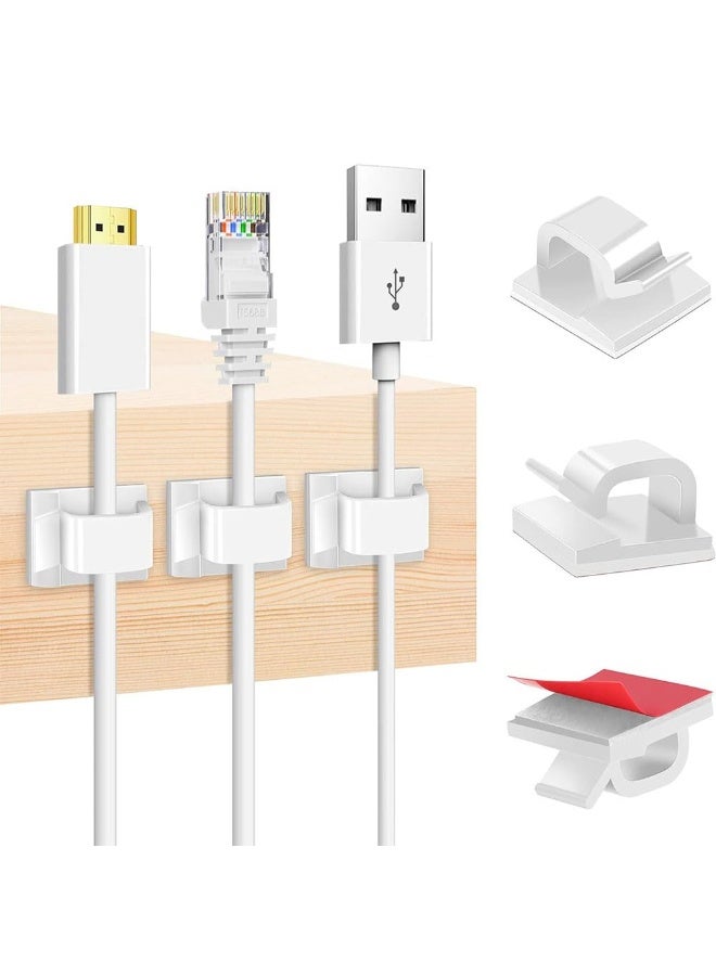 JZS Outdoor Light Clips,Christmas Light Clips for String Lights, Adhesive Cable Clips for Cable Management Cord Organizer, Wire Holders Hooks for Wall, Car, PC,100PCS,White - Image 1