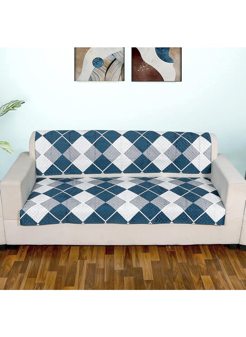 ALERMO ALERMO Printed Sofa Seat Cover for 5 Seater with Heavy Antiskid Backing Easily Machine Washable Sofa Seat Runner for Couch 27 x 24 Inches 4 Pieces 27 x 72 Inches 2 Piece Design 6  - Image 1