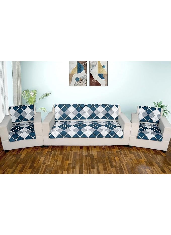 ALERMO ALERMO Printed Sofa Seat Cover for 5 Seater with Heavy Antiskid Backing Easily Machine Washable Sofa Seat Runner for Couch 27 x 24 Inches 4 Pieces 27 x 72 Inches 2 Piece Design 6  - Image 2