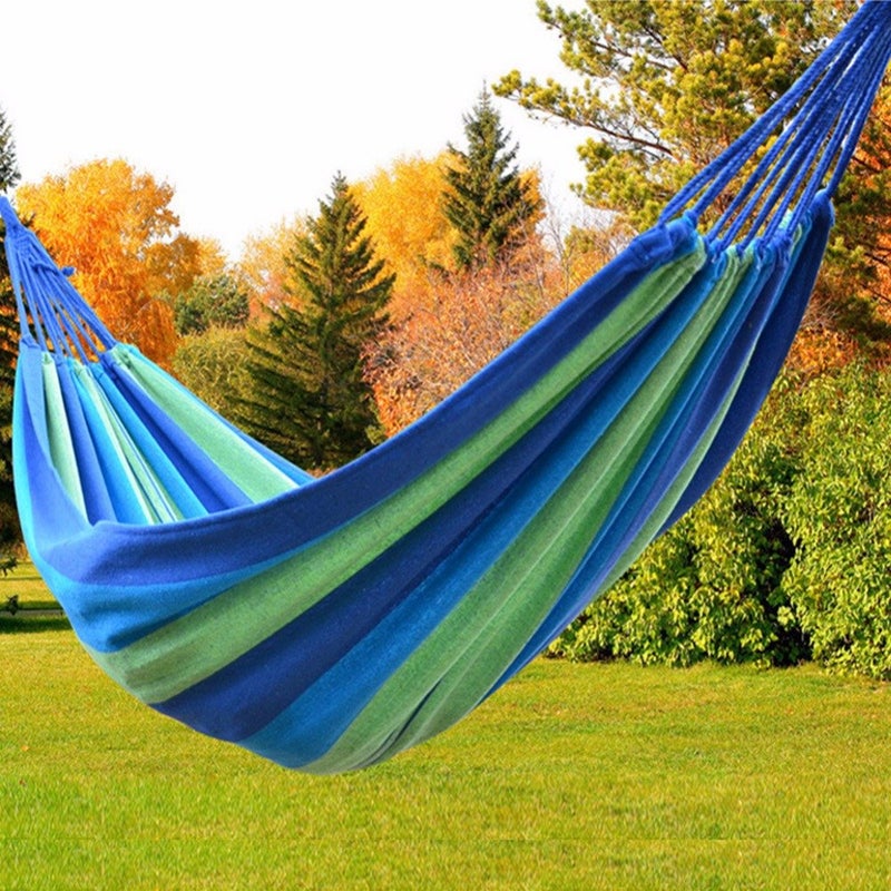 DHYANI E STORE Dhyani E Store Portable Outdoor Camping Canvas Fabric Garden Hammocks Hang Bed Travel Camping Swing Canvas with Backpack  - Image 2