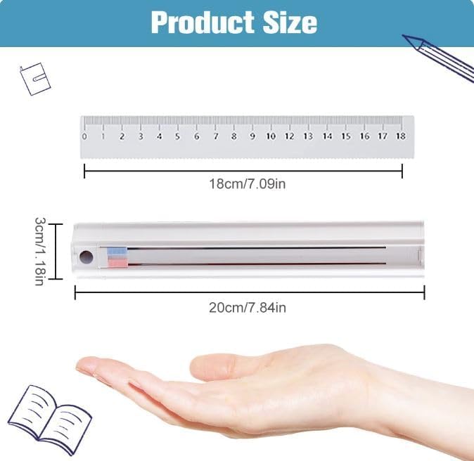 Invite Enterprise Pencil Case/Stationery Box,1 Set Portable Pen Box with 6 Pencils 1 Eraser 1 Ruler 1 Sharpener Hexagon Multi-Functional Children Pencil Holder Case Container[Multicolor] (9 in1 Pencil case) - Image 2