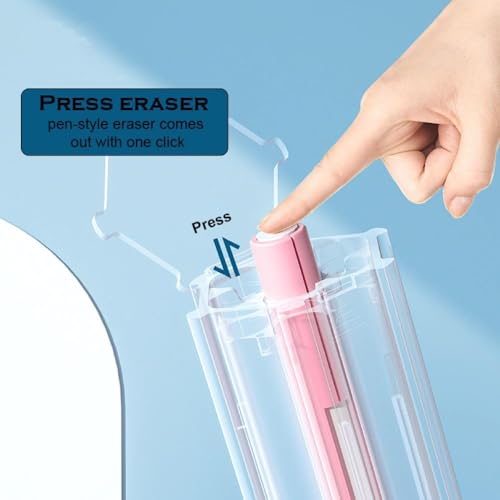 Invite Enterprise Pencil Case/Stationery Box,1 Set Portable Pen Box with 6 Pencils 1 Eraser 1 Ruler 1 Sharpener Hexagon Multi-Functional Children Pencil Holder Case Container[Multicolor] (9 in1 Pencil case) - Image 4