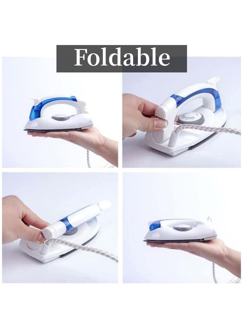Generic - Travel Iron Portable Steam Garment Steamer Mini Handheld Iron for Clothes Non Stick Adjustable Temperature Control Small Compact Travel Steamer (White) - Image 1