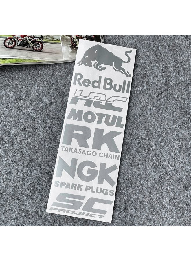 Motorcycle Reflective Sticker Helmet Decal Sponsor Electric Car Decal Creative Personality Scratch Sticker Waterproof Sun Protection-Color:A Set Of Silver Samurai To The Left-Size:Default Items - Image 1
