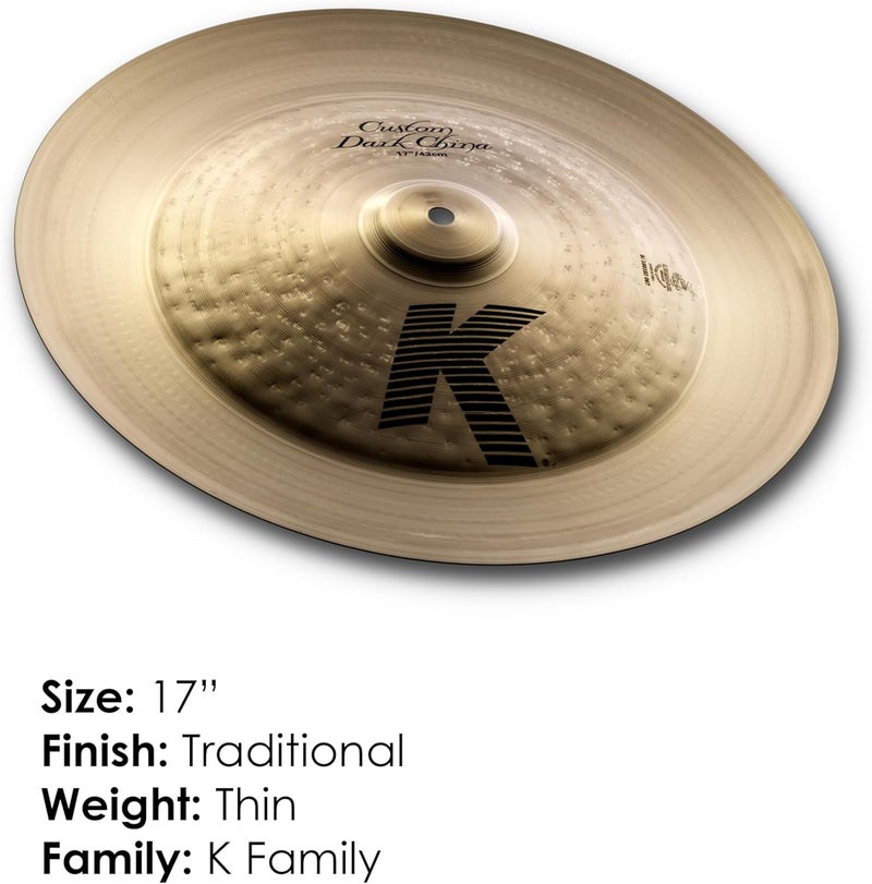 Zildjian K Custom 17" Dark China Cymbal - Image 2