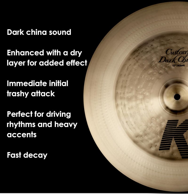 Zildjian K Custom 17" Dark China Cymbal - Image 4