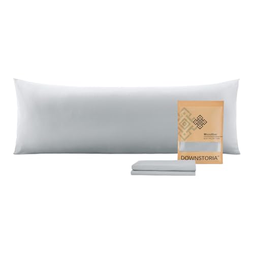 DOWNSTORIA Body Pillow Cover, Ultra Soft Microfiber Long Pillowcase, Envelope Closure Large Pillow Cases 20x54 inch (Light Gray) - Image 1