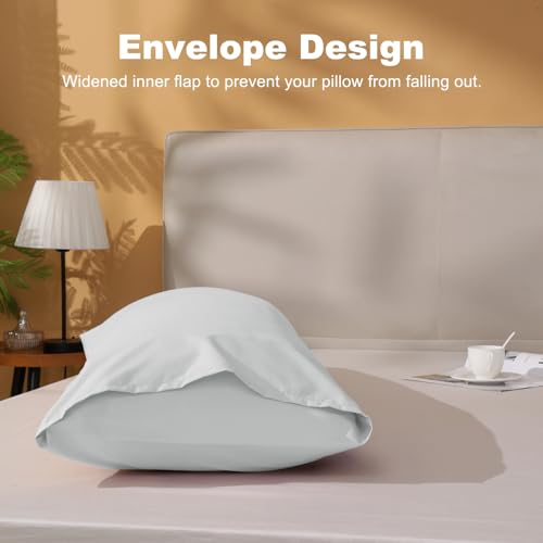 DOWNSTORIA Body Pillow Cover, Ultra Soft Microfiber Long Pillowcase, Envelope Closure Large Pillow Cases 20x54 inch (Light Gray) - Image 5