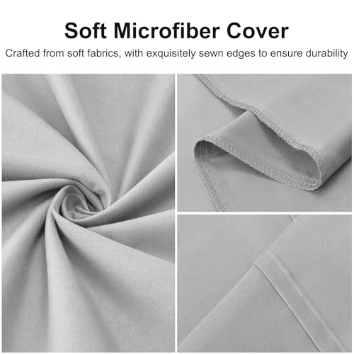 DOWNSTORIA Body Pillow Cover, Ultra Soft Microfiber Long Pillowcase, Envelope Closure Large Pillow Cases 20x54 inch (Light Gray) - Image 3