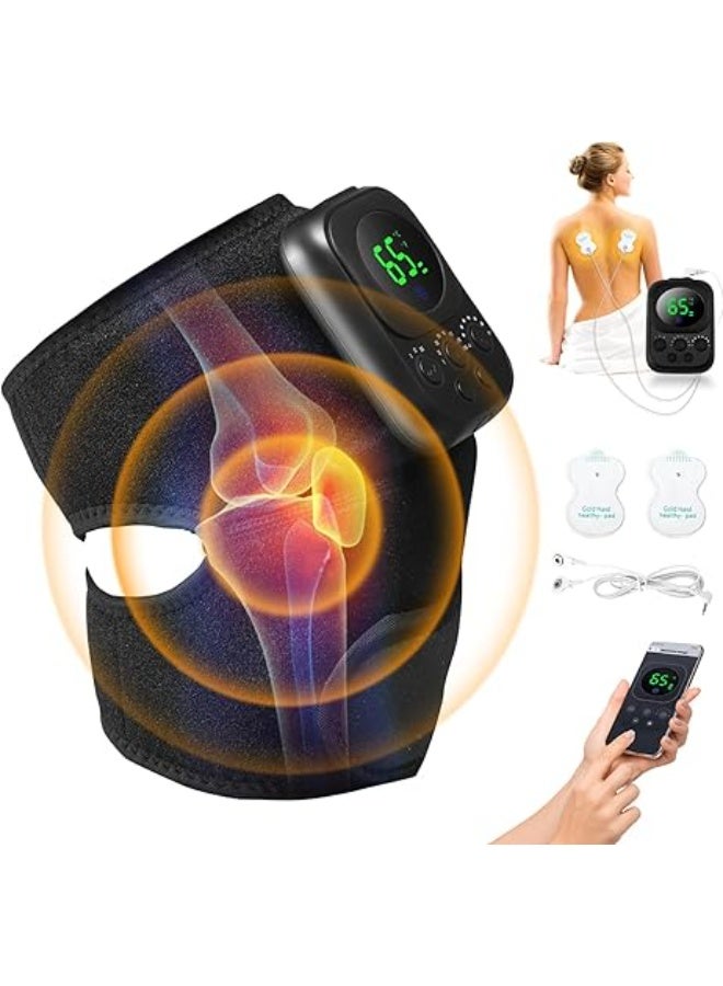 Cordless Heated Knee Massager - Vibration & EMS Treatment Wrap for Knee, Shoulder, and Elbow Pain Relief - Image 1