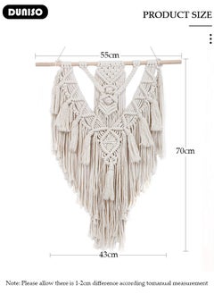 DUNISO Macrame Wall Hanging, Hand Woven Boho Tapestry, Home Wall Decor, Geometric Woven Hanging Tapestry with Long Tassel for Bedroom Living Room Apartment Wedding Party  - Image 4