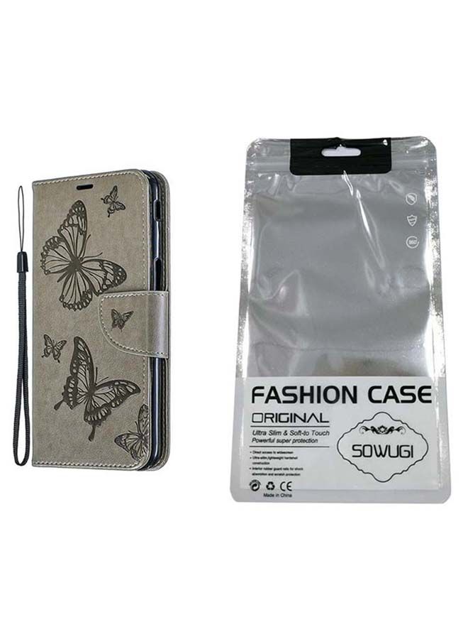 NIBEMINENT Flip Case Cover For Samsung Galaxy S10 Plus Grey - Image 4