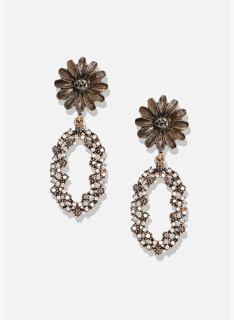 SOHI Gold Plated Designer Stone Party Wear Drop Earring For Women