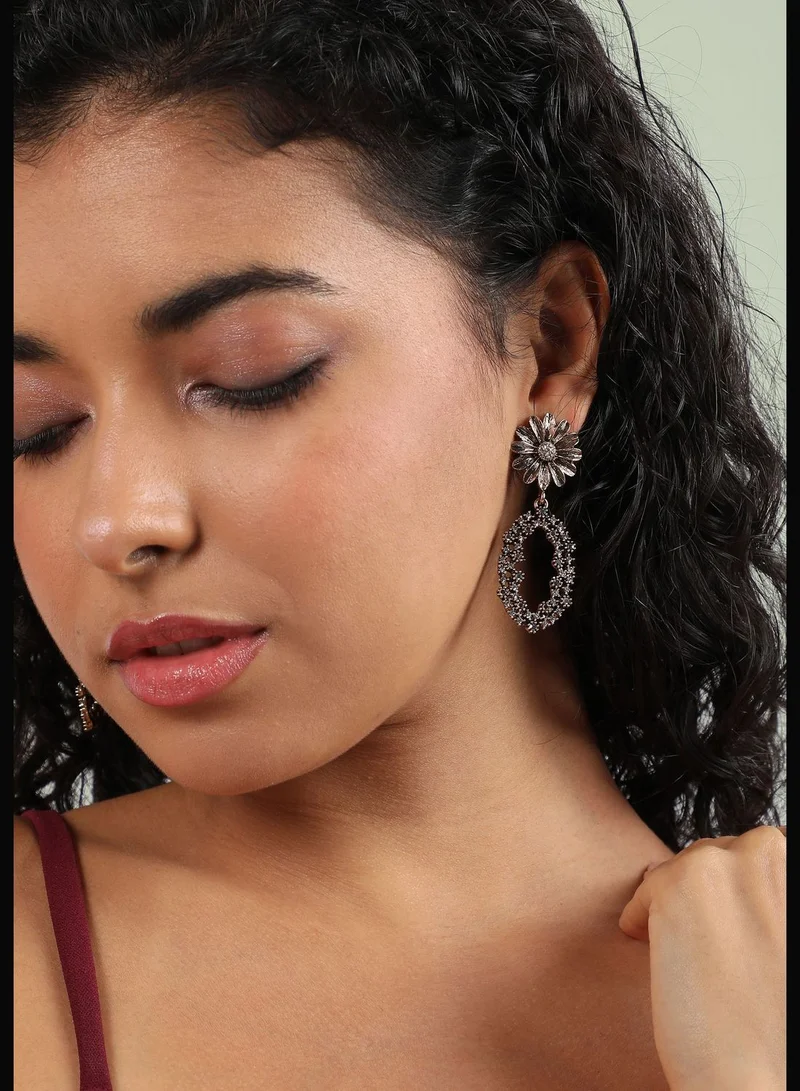 SOHI Gold Plated Designer Stone Party Wear Drop Earring For Women