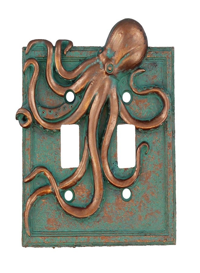Top Brass Large Octopus/Kraken Electrical Cover Wall Plate Bronze/Verdigris Finish - Single Switch, Double, Rocker, Outlet (Double Switch) - Image 1