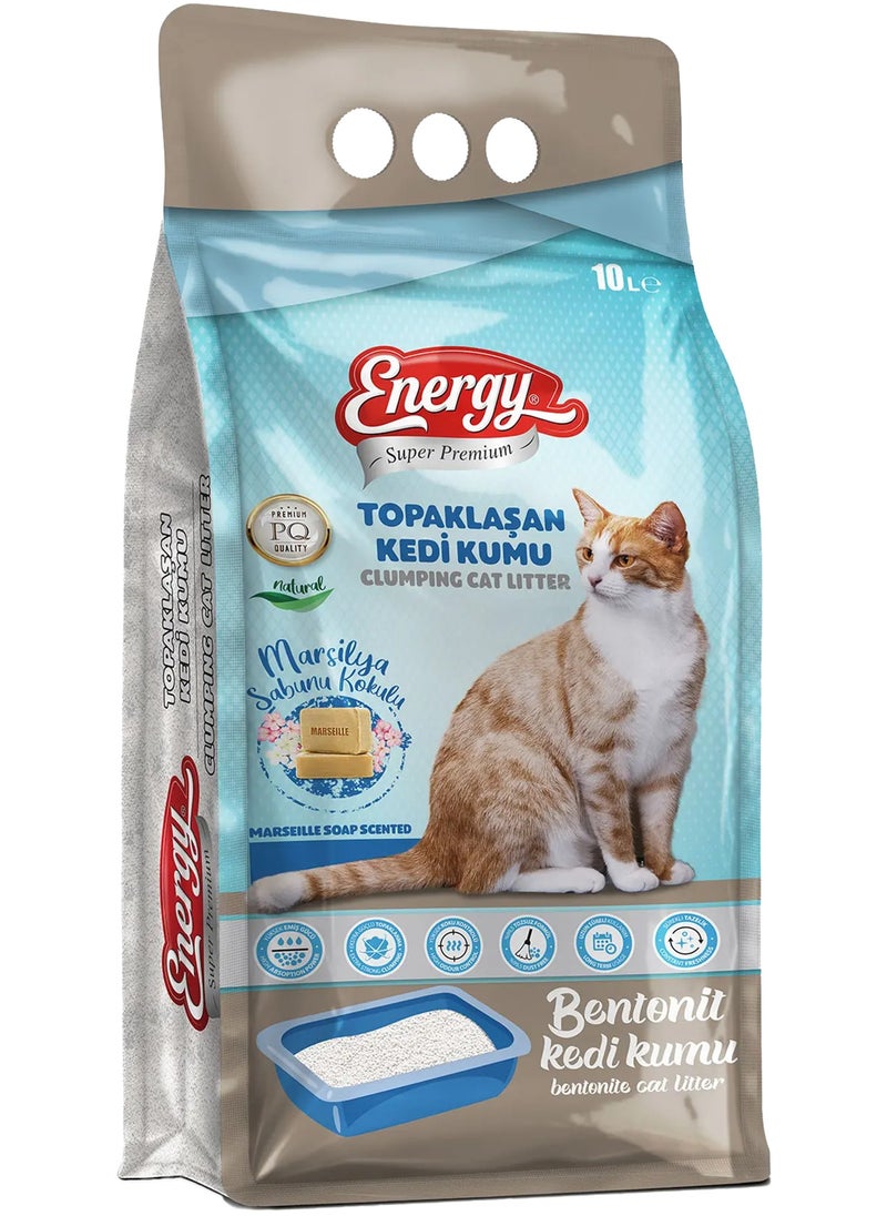 Energy - Energy Super Premium Marseille Soap Scented Bentonite Cat Litter Bag - 10Liters - Image 1