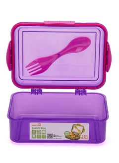 Mintra Mintra Plastic Lunch Box With Fork and Spoon 1.62 L - Purple  - Image 2