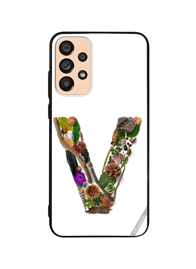 Protective Case Cover For Samsung Galaxy A73 5G Alphabet V Design Multicolour
