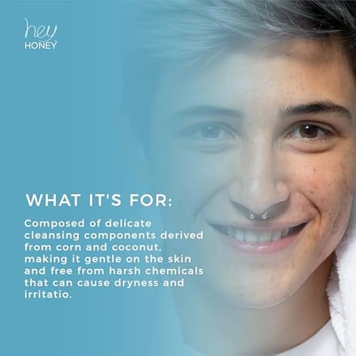 Hey Honey Skincare Be Clear Acne Routine | Daily Active Cleansing Face Wash | Youth & Young Adults, Blemishes Prone | Propolis & Gentle Exfoliating Acids | Fast & Long Lasting Oil Control | 5 fl oz - Image 2