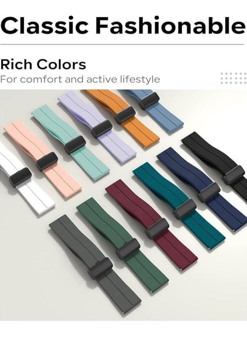 JAJEEK Magnetic Watch Band 16mm 18mm 19mm 20mm 22mm - Quick Release Skin-Friendly Soft Silicone Sport Band for Men & Women, Magnetic Folding Clasp Silicone Strap, Comfortable & Durable Watch Strap - Image 5
