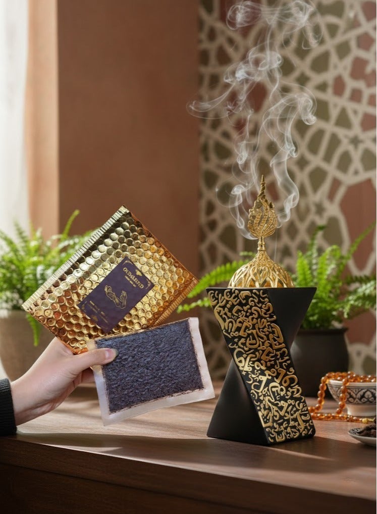 أود أل سعود بخور العنبر والعود الفاخر، بوزن 80 جرام، ذو رائحة غنية، ينقي الروح، مناسب للحفلات والصلوات. - Image 2