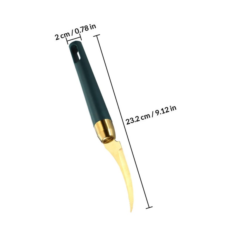 Multifunctional Shrimp Peeler And Cleaner With Gold Plated Blade Dark Green Handle - Image 3