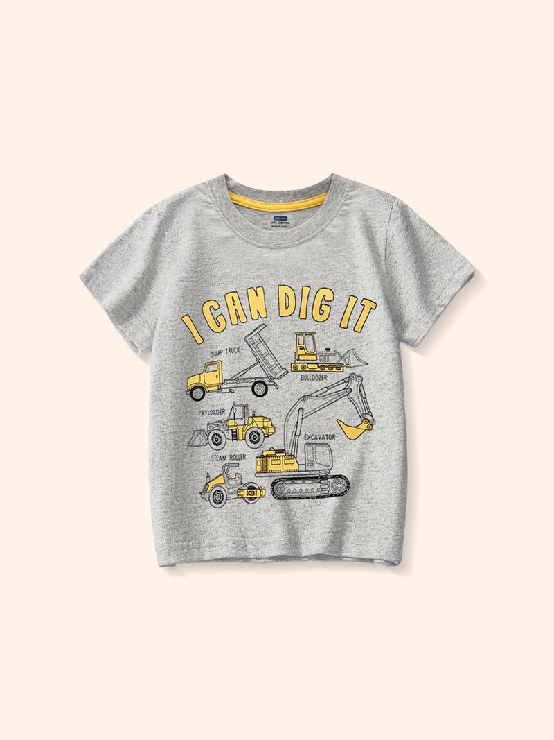 Boys T-Shirt Summer Cartoon Excavator Short Sleeve T-Shirt Boys Cotton T-Shirt Short Sleeve Top 2025 Style - Image 4