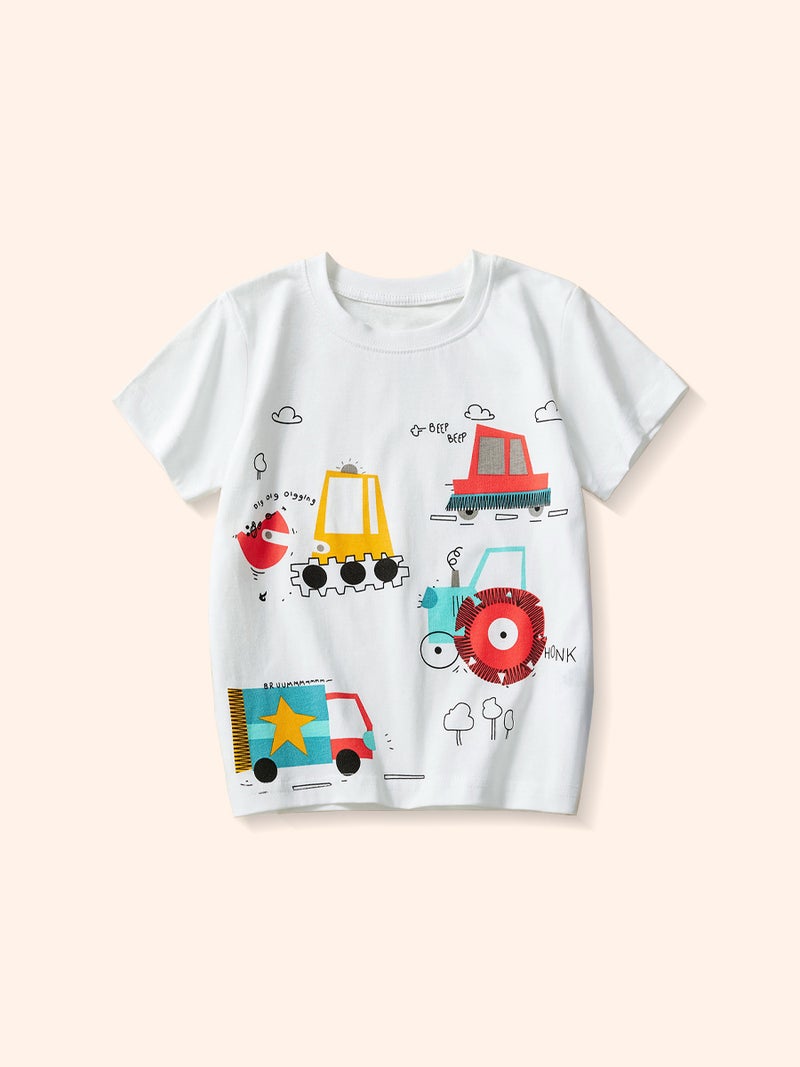 Boys T-Shirt Summer Cartoon Excavator Short Sleeve T-Shirt Boys Cotton T-Shirt Short Sleeve Top 2025 Style - Image 5
