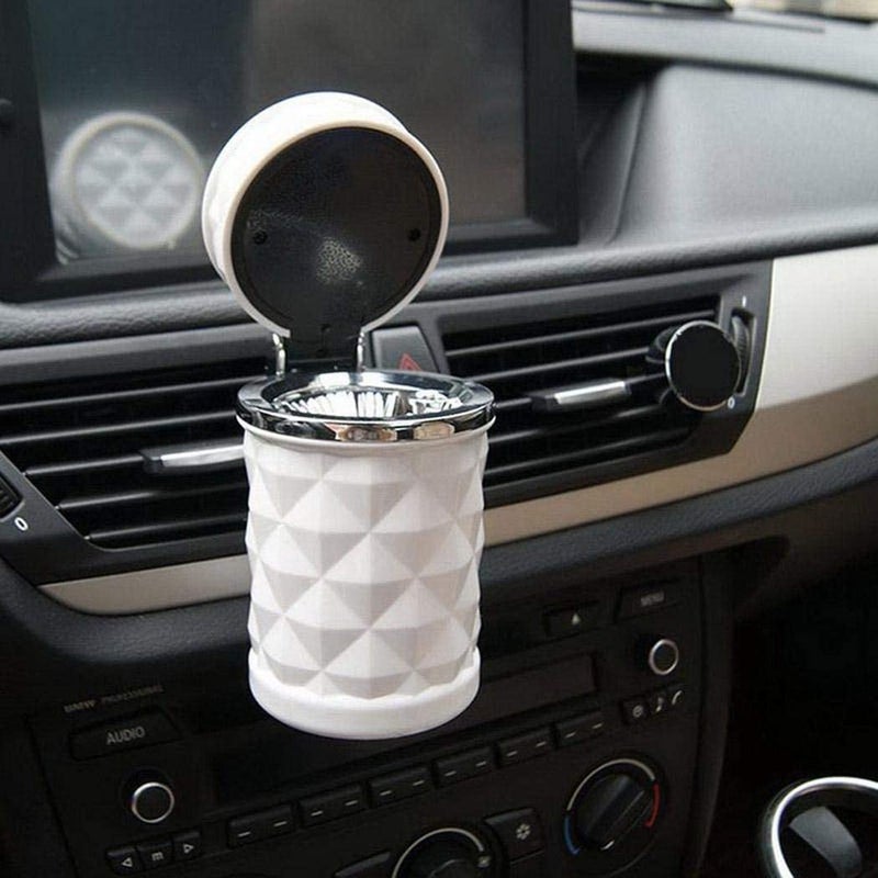 Oshotto Fire Proof Car Cigarette Diamond Design Ashtray for All Cars (White) - Image 5