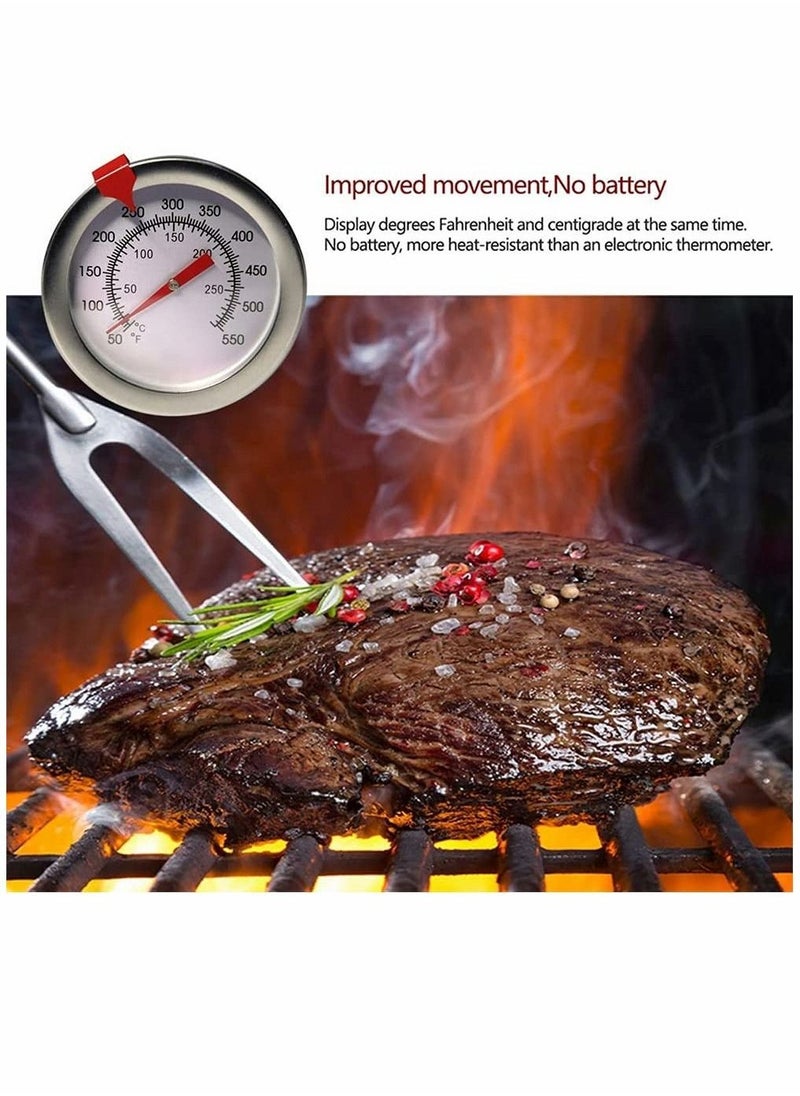 Deep Fry Thermometer with Instant Read, Dial Thermometer, 12 Inch Stainless Steel Stem Meat Cooking Best for Turkey BBQ, Tall pots, Beef, Lamb, Meat, Food - Image 2